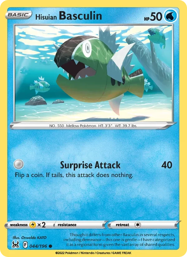 Hisuian Basculin 044/196 Lost Origin Pokémon card