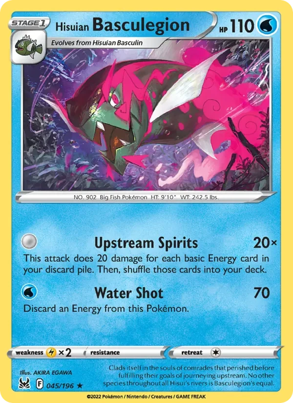 Hisuian Basculegion 045/196 Lost Origin Pokémon card