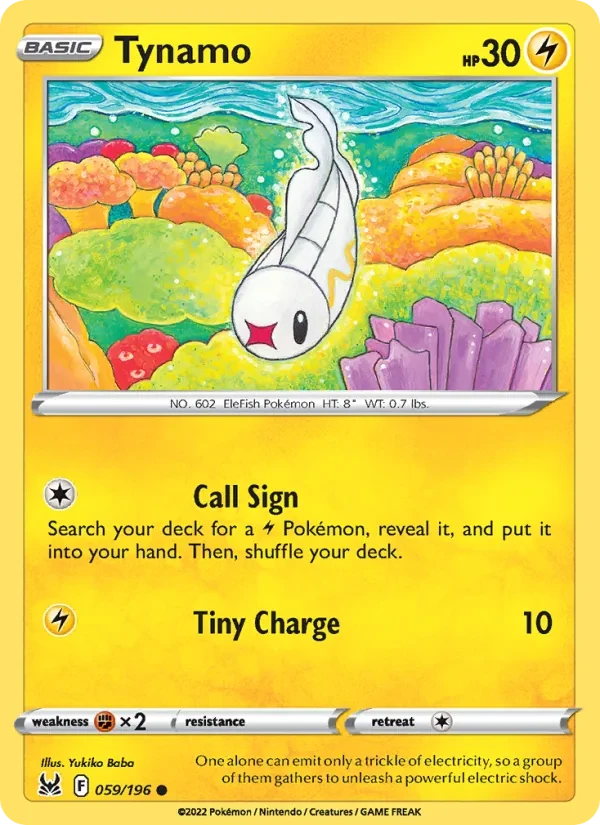 Tynamo 059/196 Lost Origin Pokémon card