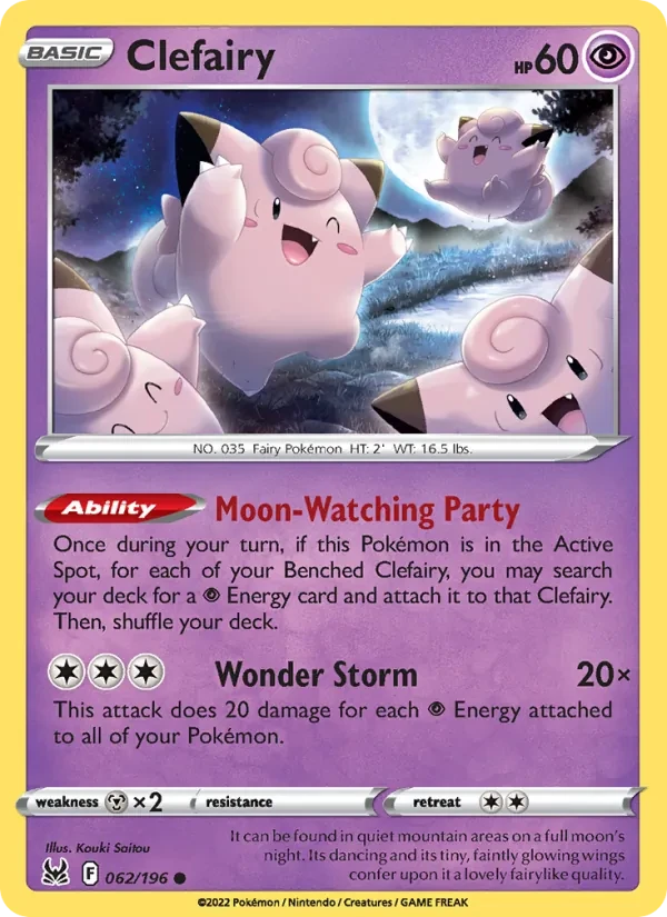 Clefairy 062/196 Lost Origin Pokémon card