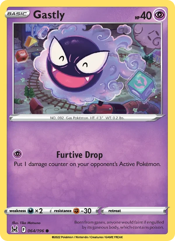 Gastly 064/196 Lost Origin Pokémon card