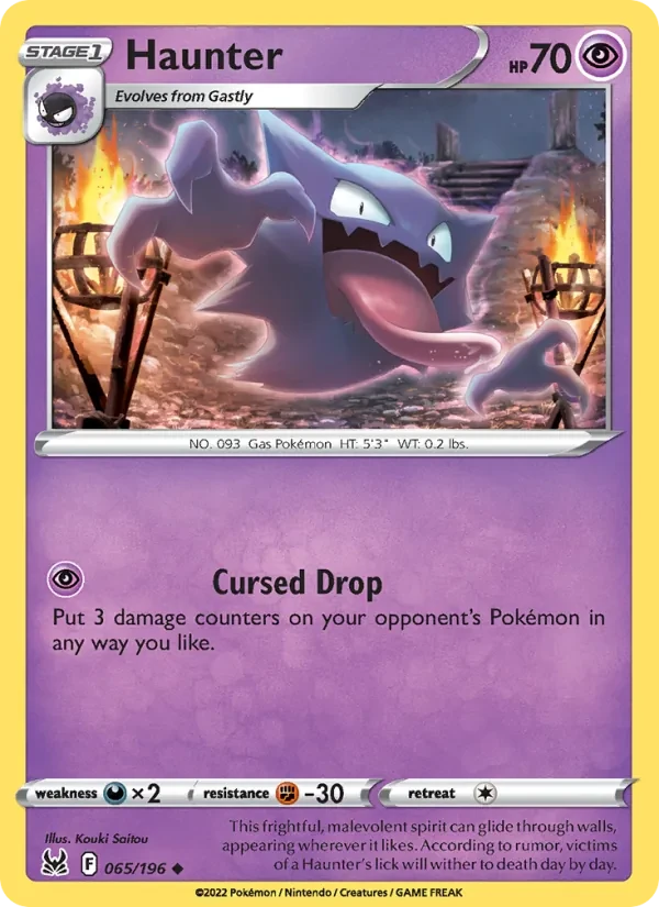 Haunter 065/196 Lost Origin Pokémon Karte