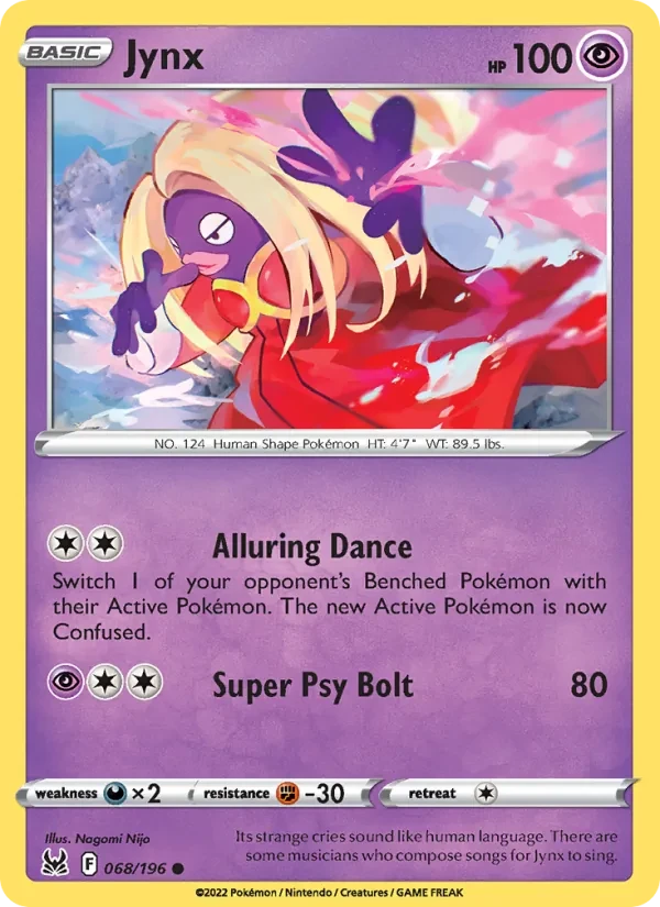 Jynx 068/196 Lost Origin Pokémon card