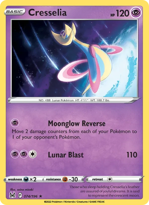 Cresselia 074/196 Lost Origin Pokémon Karte