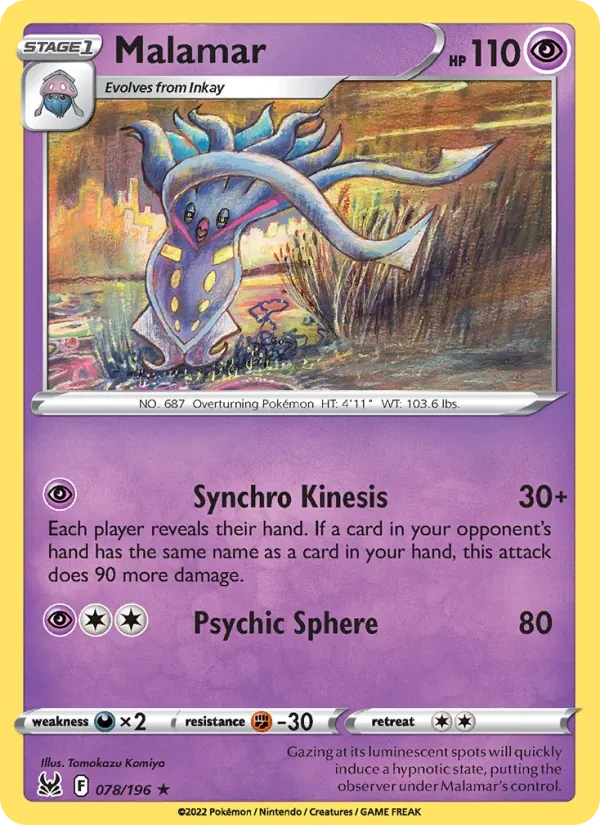 Malamar 078/196 Lost Origin Pokémon card