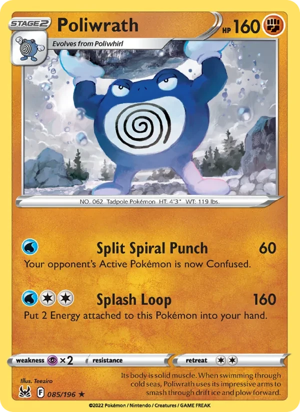 Poliwrath 085/196 Lost Origin Pokémon card