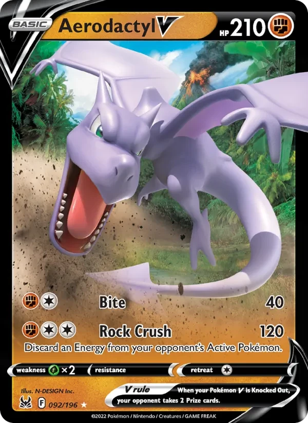 Aerodactyl V 092/196 Lost Origin Pokémon card