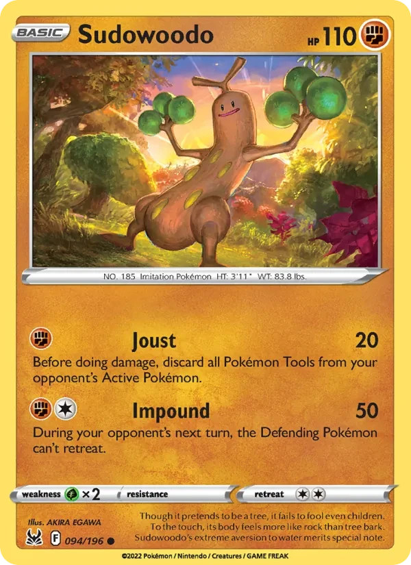 Sudowoodo 094/196 Lost Origin Pokémon card