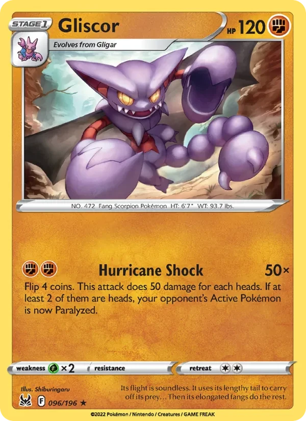 Gliscor 096/196 Lost Origin Pokémon card
