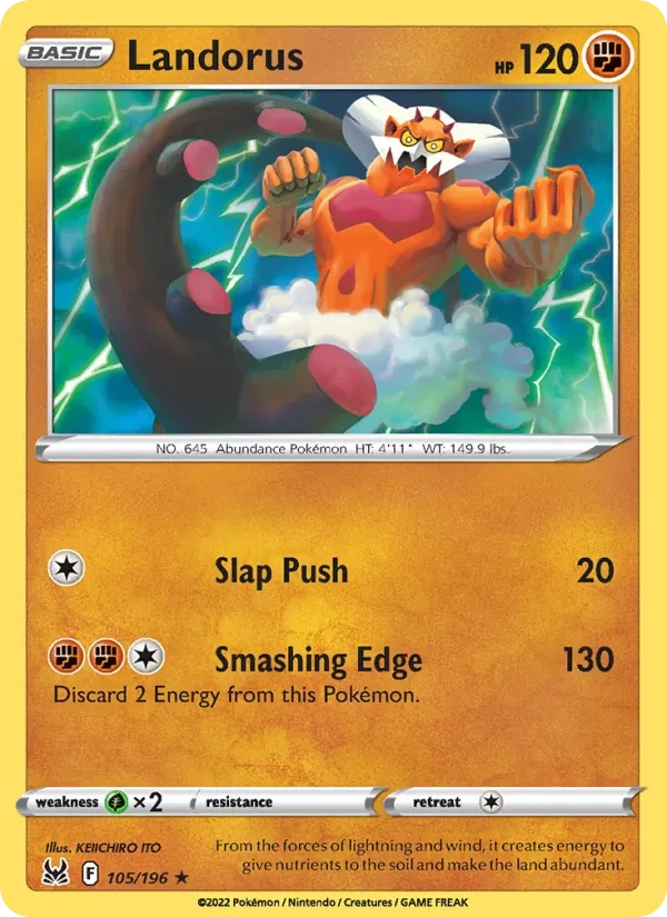 Landorus 105/196 Lost Origin Pokémon card