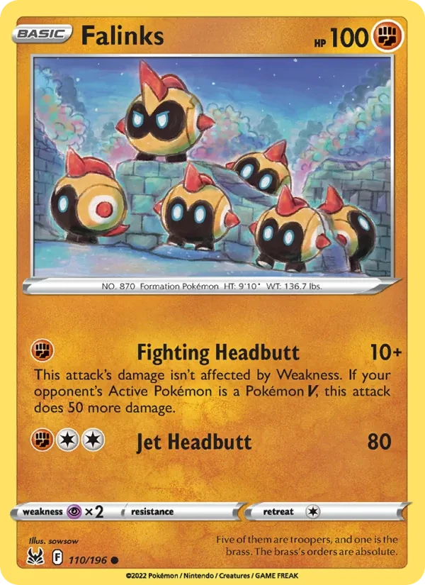 Falinks 110/196 Lost Origin Pokémon card