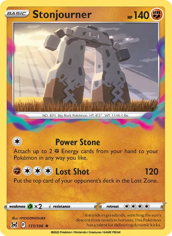 Stonjourner 111/196 Lost Origin Pokémon card