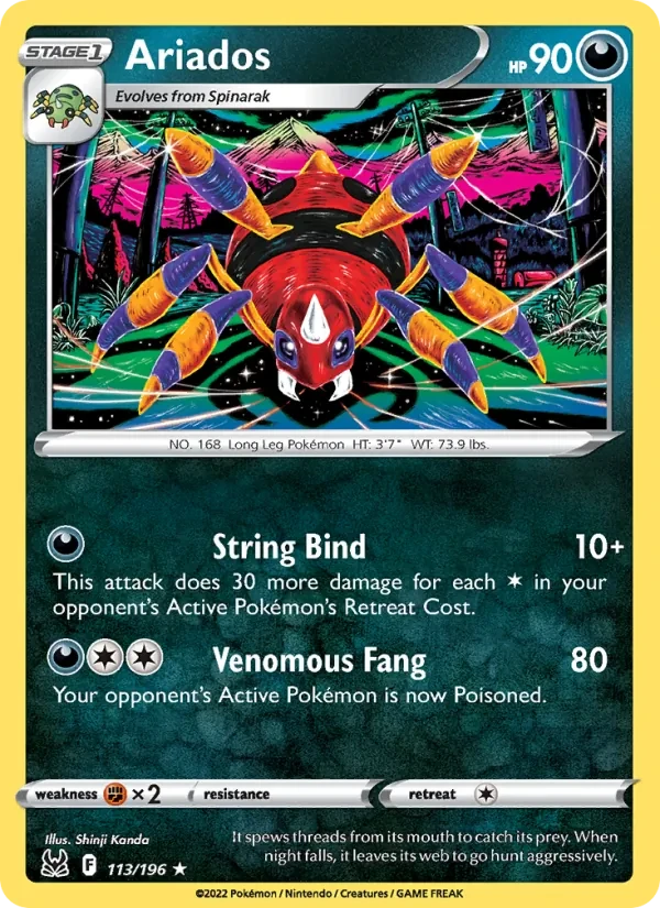 Ariados 113/196 Lost Origin Pokémon card