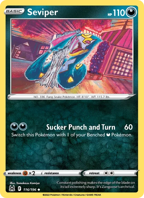 Seviper 116/196 Lost Origin Pokémon card