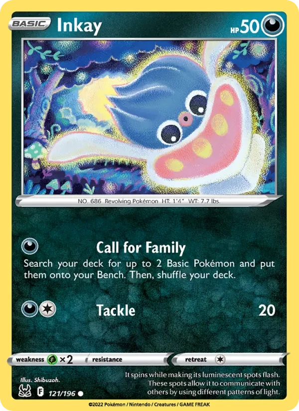 Inkay 121/196 Lost Origin Pokémon card