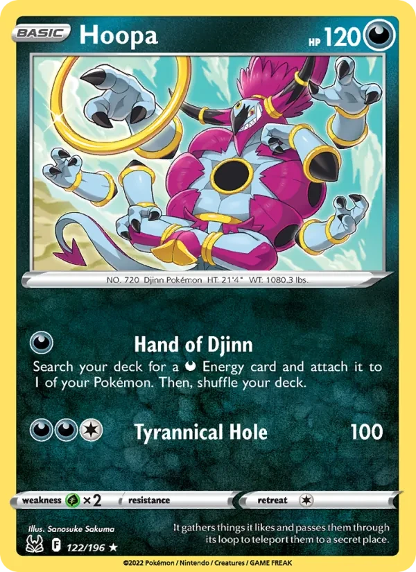 Hoopa 122/196 Lost Origin Pokémon kaart