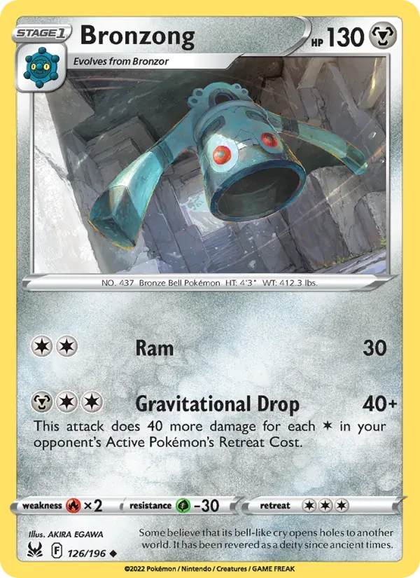 Bronzong 126/196 Lost Origin Pokémon card