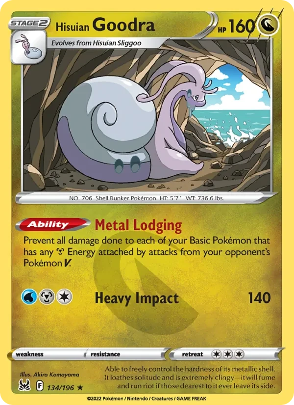 Hisuian Goodra 134/196 Lost Origin Pokémon card