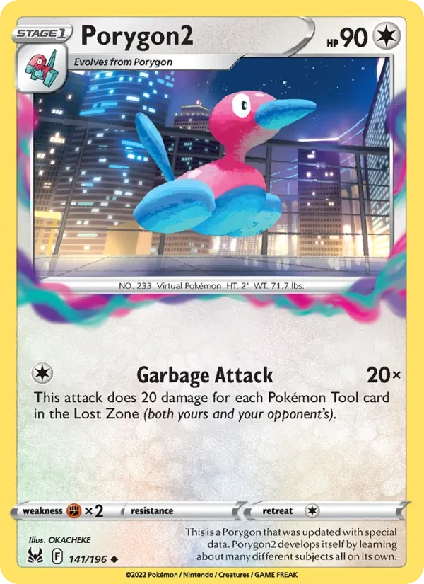 Porygon2 141/196 Lost Origin Pokémon Karte