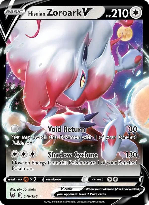 Carta Pokémon Hisuian Zoroark V 146/196 Lost Origin