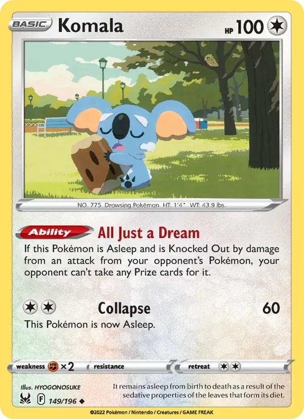 Komala 149/196 Lost Origin Pokémon card