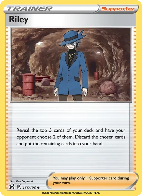 Riley 166/196 Lost Origin Pokémon kaart