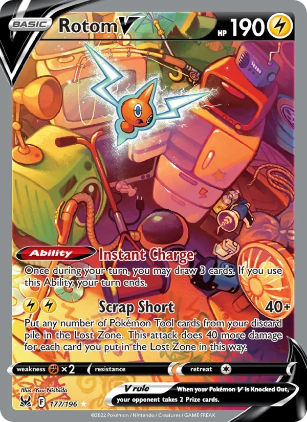 Rotom V 177/196 Lost Origin Pokémon card