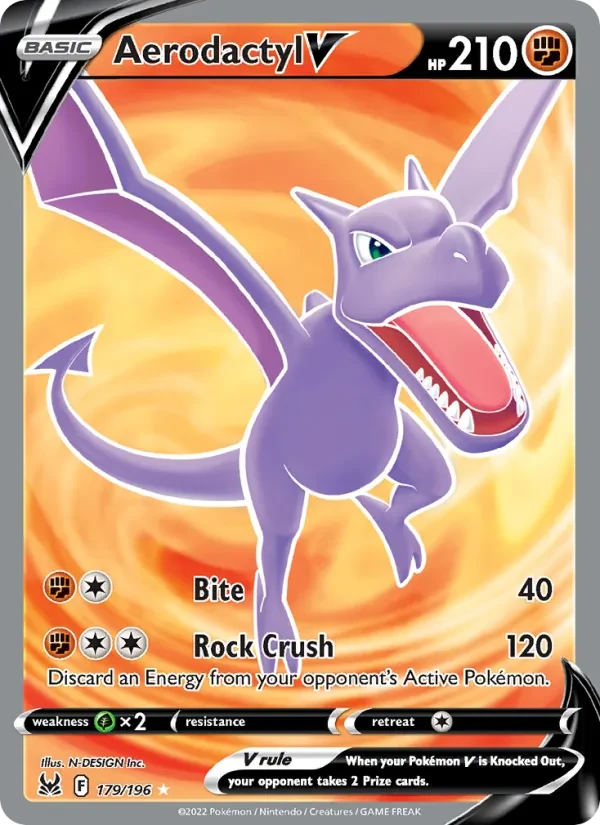 Aerodactyl V 179/196 Lost Origin Pokémon card