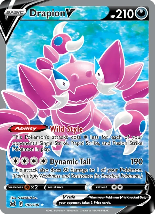 Drapion V 182/196 Lost Origin Pokémon card