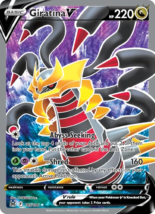 Giratina V 185/196 Lost Origin Pokémon card