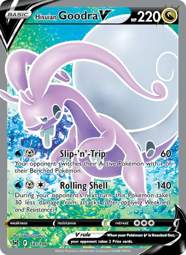 Hisuian Goodra V 187/196 Lost Origin Pokémon card