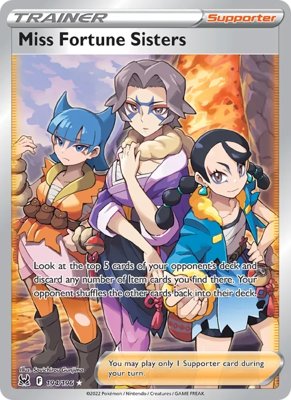 Miss Fortune Sisters 194/196 Lost Origin Pokémon card