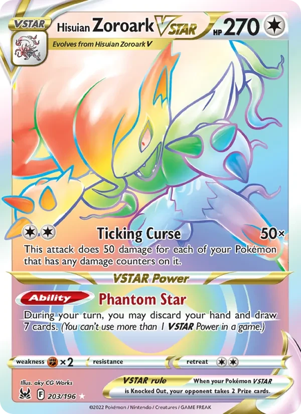 Hisuian Zoroark VSTAR 203/196 Lost Origin Pokémon card