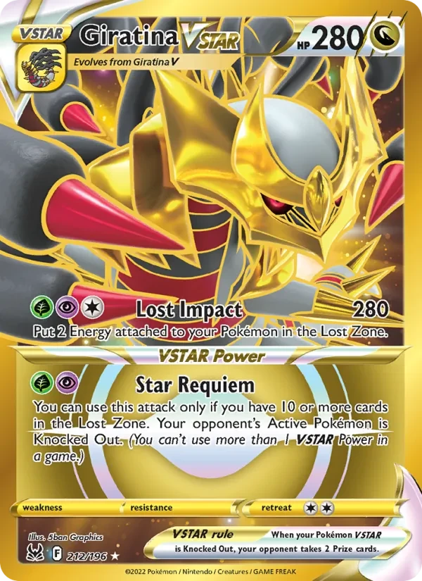 Giratina VSTAR 212/196 Lost Origin Pokémon card