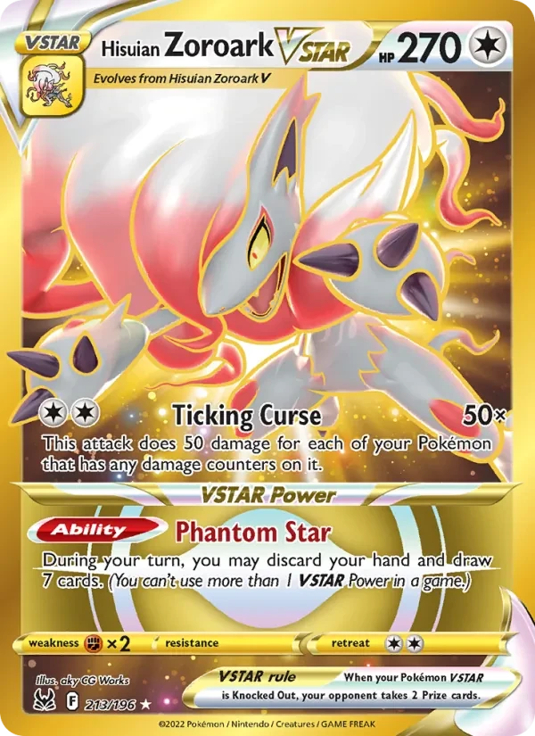 Hisuian Zoroark VSTAR 213/196 Lost Origin Pokémon Karte