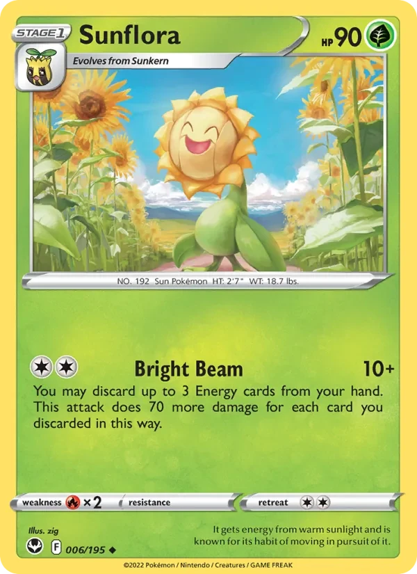 Sunflora 006/195 Silver Tempest Pokémon card