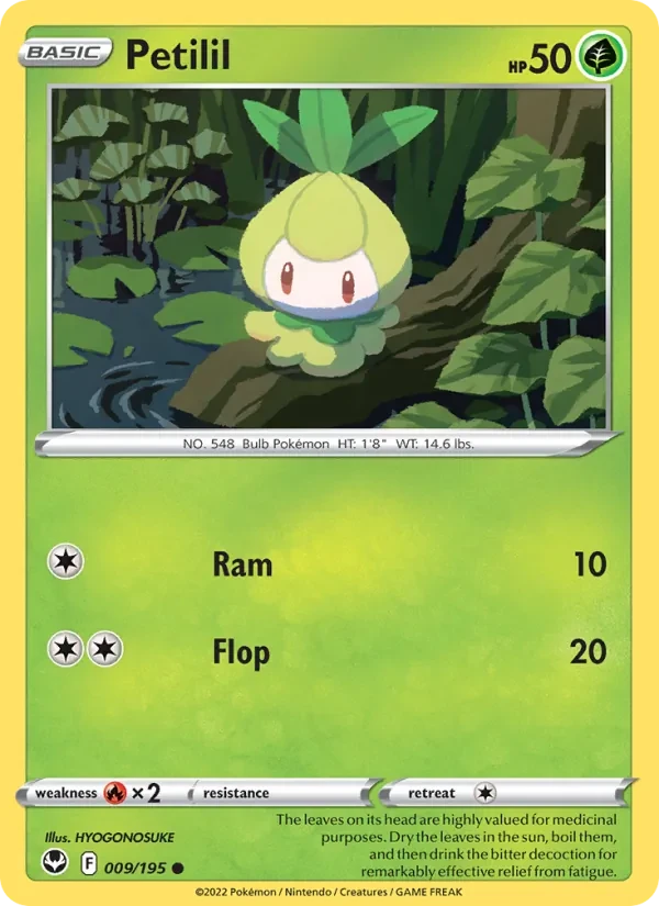 Petilil 009/195 Silver Tempest Pokémon card