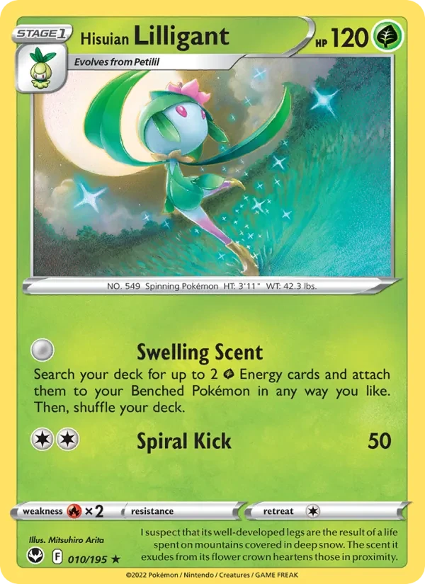 Hisuian Lilligant 010/195 Silver Tempest Pokémon card