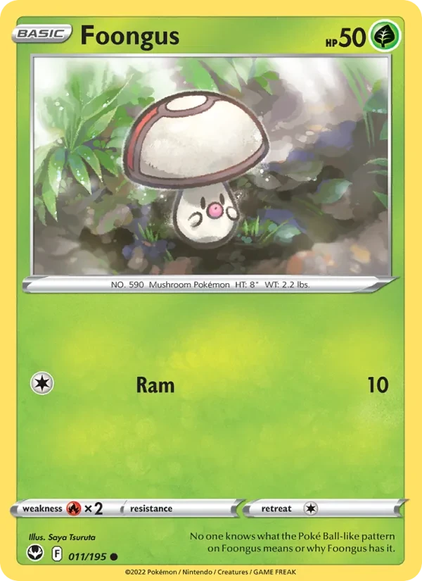 Foongus 011/195 Silver Tempest Pokémon card
