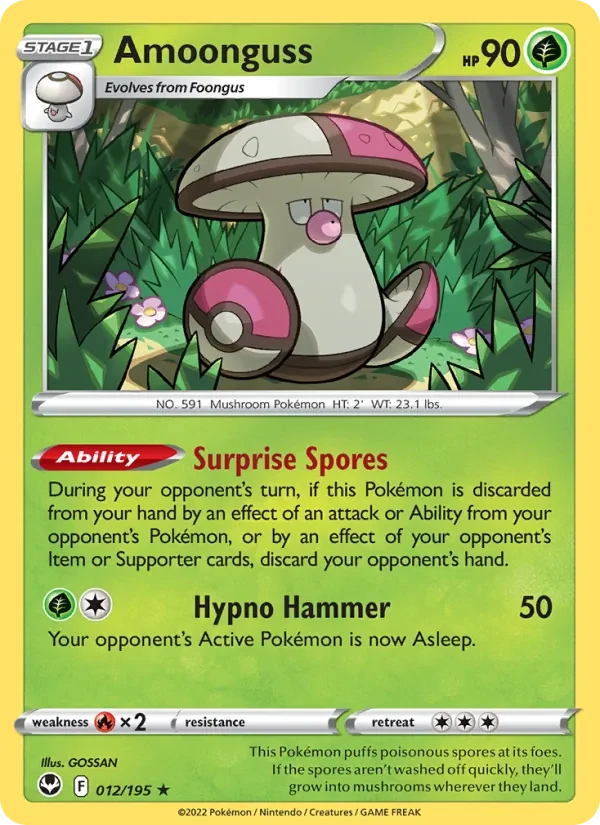 Amoonguss 012/195 Silver Tempest Pokémon card