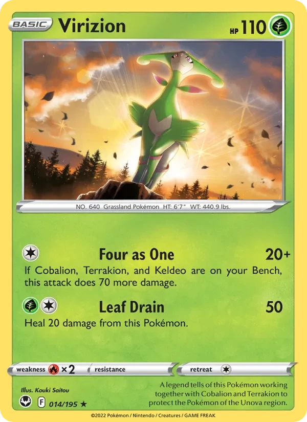 Virizion 014/195 Silver Tempest Pokémon card