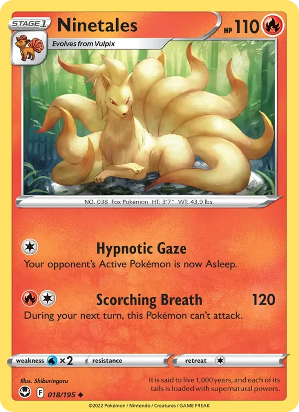 Ninetales 018/195 Silver Tempest Pokémon Karte