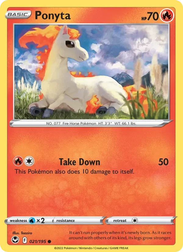 Ponyta 021/195 Silver Tempest Pokémon card