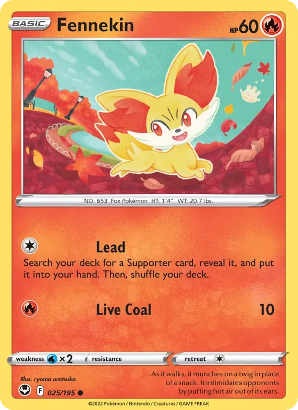 Fennekin 025/195 Silver Tempest Pokémon kaart