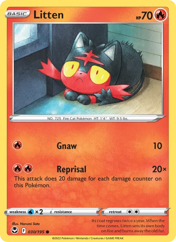 Litten 030/195 Silver Tempest Pokémon card
