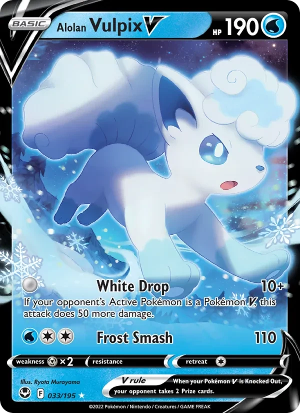 Alolan Vulpix V 033/195 Silver Tempest Pokémon card