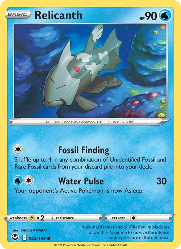 Relicanth 044/195 Silver Tempest Pokémon card