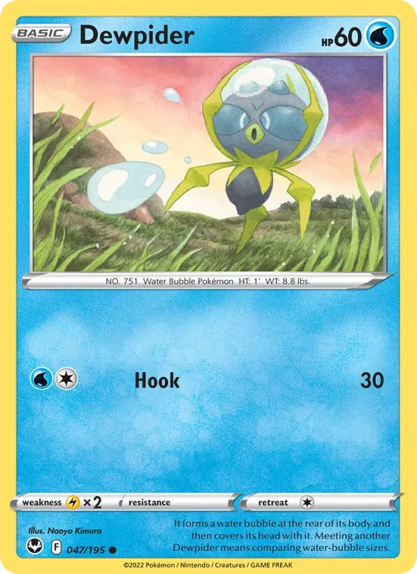 Dewpider 047/195 Silver Tempest Pokémon card
