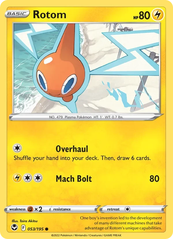 Rotom 053/195 Silver Tempest Pokémon card