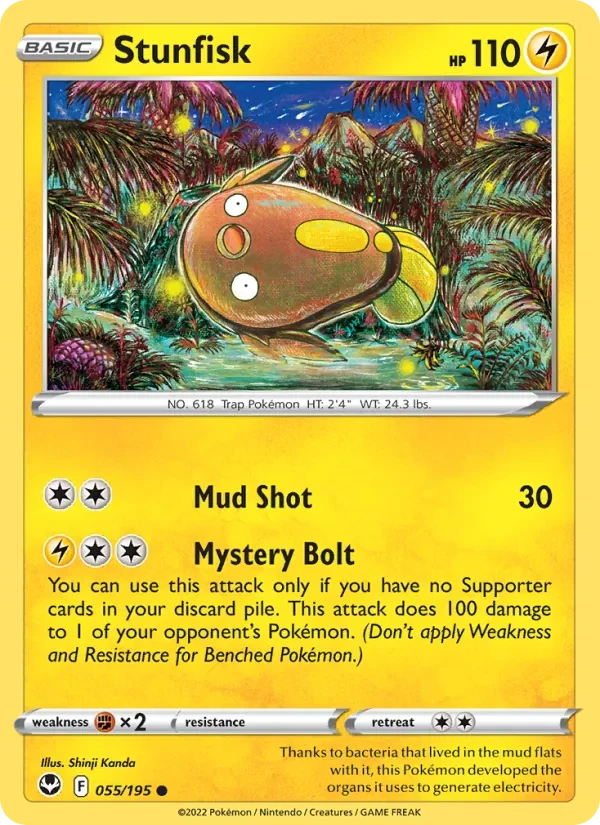 Stunfisk 055/195 Silver Tempest Pokémon card